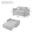 thumbnail image 7 of Sleeper Loveseat Couch with Pull-Out Bed, Convertible Sofa Bed with Adjustable Armrests, 2 Seat Chaise Chair with 2 Pillows, Yellow, 7 of 7
