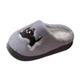 thumbnail image 3 of Plush Cat Slippers for Women Soft Cute Cozy Fleece Lined Platform House Shoes Cloud Memory Foam Bedroom Home Slip on, 3 of 4