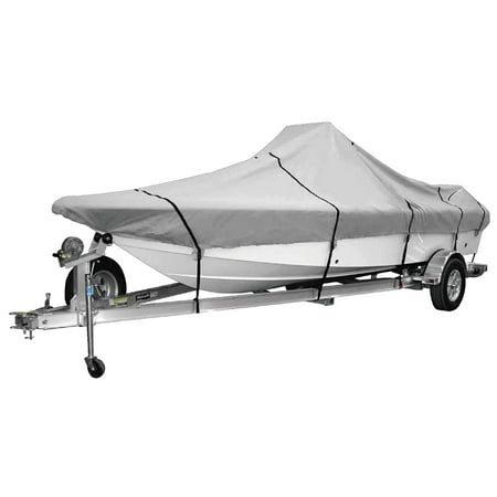 Goodsmann 600 Denier boat cover, water resistant, weather protection, trailerable,Silver Poly, Center Console Covers 9921-0132-31(A Fits 17-19 V-Hull Boats, Beam width to