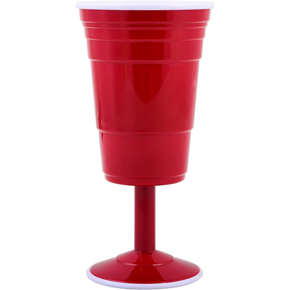 Red Cup Living Reusable Plastic Wine Cups 8 oz Red Plastic Wine