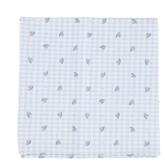 bar III Mens Watermelon Gingham Pocket Square, Blue, One Size