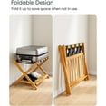 thumbnail image 7 of Smart FENDEE Fully Assembled Luggage Racks with 5 Nylon Straps,Bedroom, Hotel,Honey Oak,Pack of 2, 7 of 7