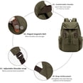 thumbnail image 3 of SPEKSEE Sac à Dos Rétro en Toile et Cuir pour Ordinateur Portable, Sac Unisexe Durable de 15,6 Pouces pour la Randonnée, le Travail et les Voyages, Sac de Jour Résistant à l'Eau, 3 of 6