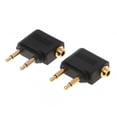 thumbnail image 2 of XISAOK 2 Pcs Gold Plated 3.5mm 2 Male To 1 Female Headphone Jack Socket o Adapter, 2 of 8
