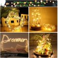 thumbnail image 3 of Paquete de 2 luces LED con control remoto, 16 pies, 8 modos, 50 LED, cable impermeable, luces estrelladas, luciérnagas parpadeantes para patio, jardín, decoración de fiestas, 3 of 5