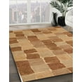 thumbnail image 2 of Ahgly Company Indoor Round Abstract Orange Checkered Area Rugs, 4' Round, 2 of 6