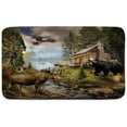 thumbnail image 2 of Rustic Cabin Bath Rugs for Bathroom, Country Cabin Lodge Lake Woodland Funny Bear Moose Deer RV Farmhouse Bathroom Rug Bath Mat Set Floor Mats, Hunting Camp Forest Doormat, 15.7X23.6in, 2 of 4
