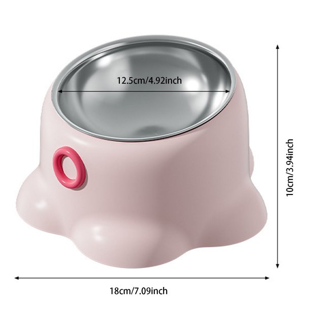 Bol d'Alimentation pour Chat avec Base Robuste Base Surélevée pour Intérieur et Extérieur Bol Unique en Acier Inoxydable Bols pour Chat Col Surélevé