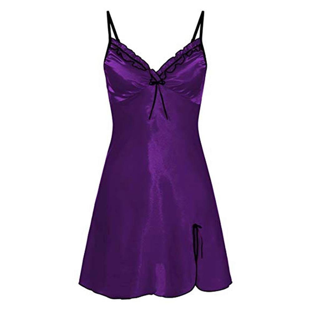 Bangus Women Lingerie Satin Lace Chemise Nightgown Sexy Full Slips Sleepwear Walmart Canada