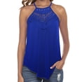 thumbnail image 5 of SHELLTON Women's Casual Summer Cute Lace Halter Neck Flowy Pleated Workout Sleeveless Tank Tops T-shirts Blouses, 5 of 5