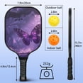 thumbnail image 4 of Pickleball Paddles Set Of 2, Fiberglass Surface, Vintage Floral & Butterfly, 4 Balls & Bag, 4 of 5
