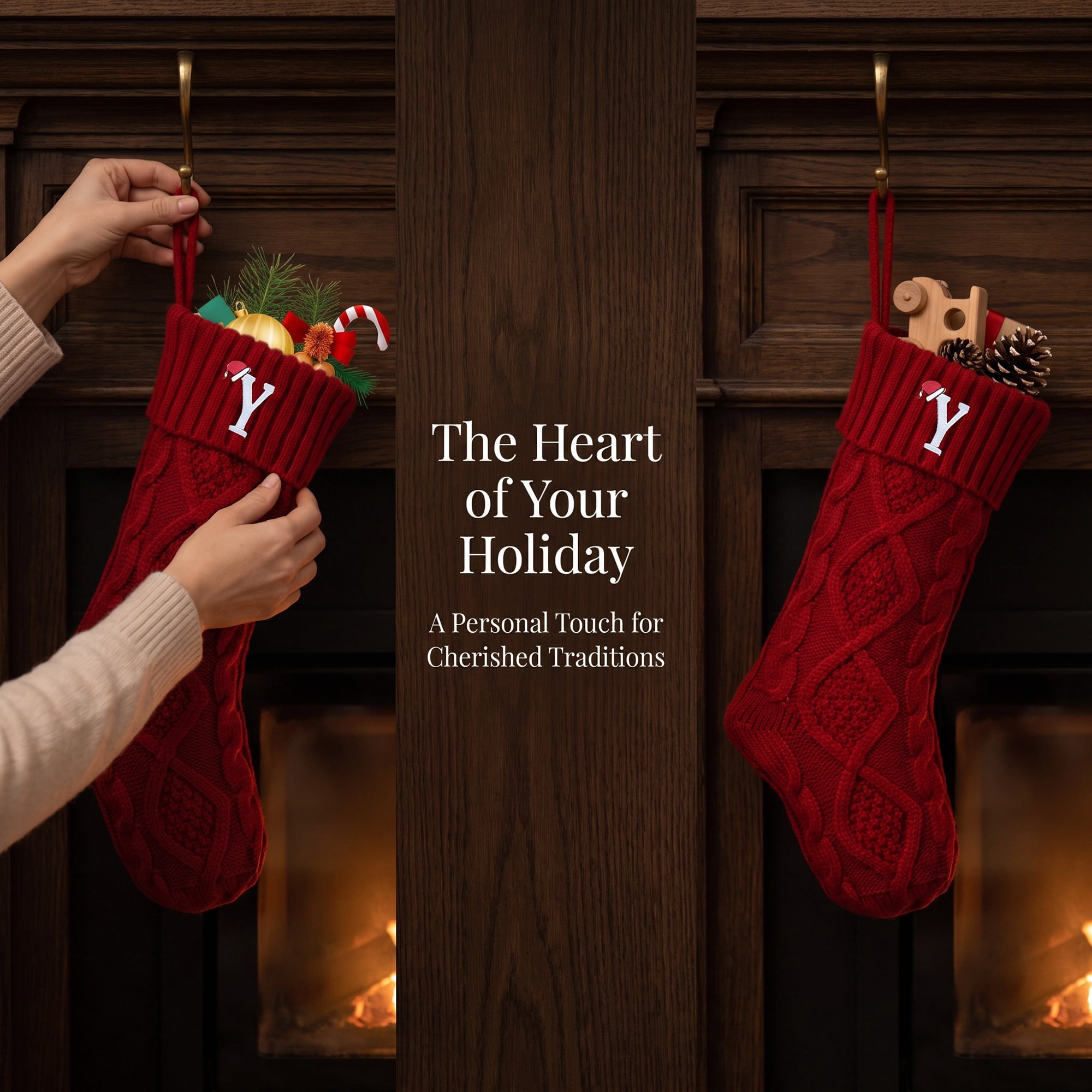 Unique Bargains Canine Bone Christmas Stocking Luxury Puppy Holiday Keepsake Sack Red Letter Y 17"