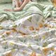 thumbnail image 1 of Manta de cama acolchada de 80 x 90 pulgadas, manta de cama con flores verdes, para dormitorio y sala de estar, colcha para dormitorio, 1 of 5