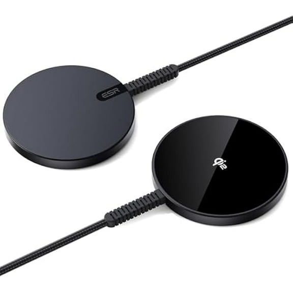 FU1999 for Magsafe Charger, 2 Pack 15W Wireless Charger,Qi2 Magsafe Charger for iPhone 16/15/14/13/12, AirPods 4/3/Pro/Pro 2,Galaxy S25,Strong Magnetic Charging Pad with Type-C Cable,Black