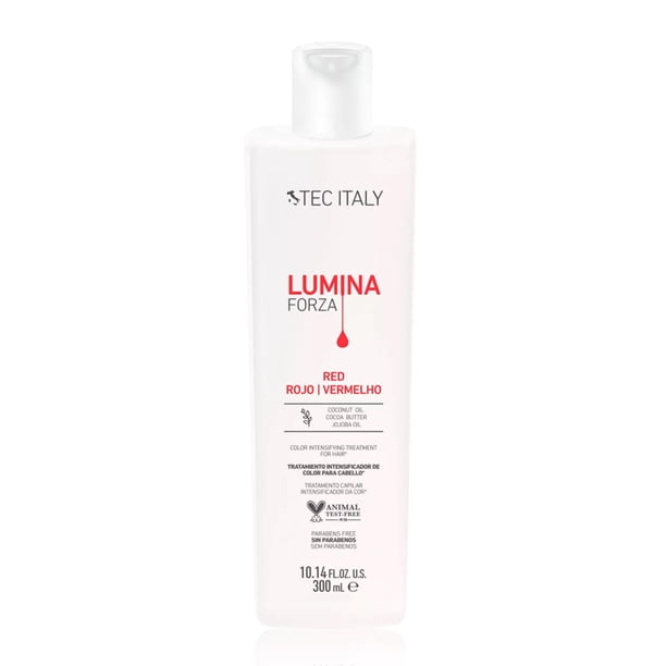 TEC ITALY Lumina Forza Tratamiento Intensificador de Color Rojo 300 ml – Matizador Rojo Profesional para Cabello Teñido – Revitaliza Intensifica y Neutraliza Tonos &