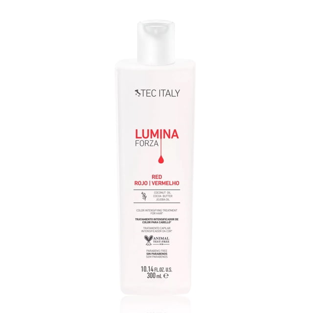 TEC ITALY Lumina Forza Tratamiento Intensificador de Color Rojo 300 ml – Matizador Rojo Profesional para Cabello Teñido – Revitaliza Intensifica y Neutraliza Tonos &