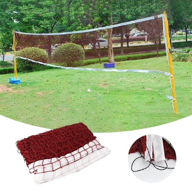 YWIYIUD 1PC 2.4inch Red Braided Badminton Net Foldable Training Badminton Net Sport Training Standard Badminton Net for Backyard and Recreational Sports