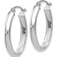 thumbnail image 3 of 14K White Gold Polished 3.5mm Oval Hoop Earrings (16 X 17) Made In Indonesia te267, 3 of 6