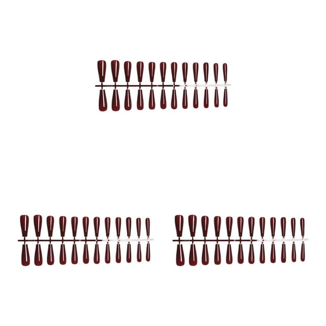 ZheElen Fake Nail Set French Style Scratch Resistant Press-on Fingernails Full Cover Removable for Trimble Adjustable Manicure Stickers Type 2 3Set
