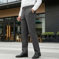thumbnail image 1 of Ceisia Men's Solid Color Slim Straight Leg Wool-Like Dress Pants for Business Commute Dark Gray XS Gifts, 1 of 9