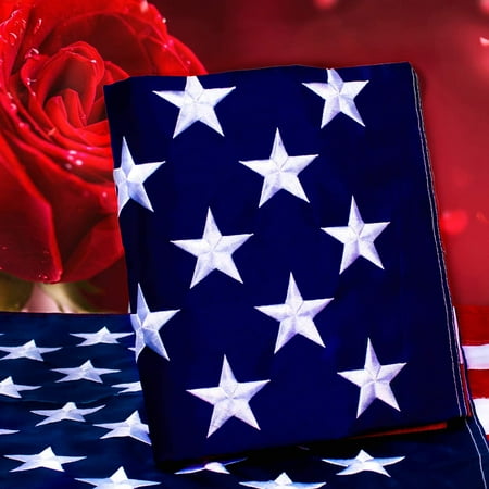 Kerothen American Flag 3x5 USA Flag - Outdoor Us-Flags Large Sewn Nylon American Flag with Embroidered American Flag Outside Hanging Weatherproof Standard American Flag
