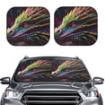 thumbnail image 2 of Fotbe Colorful Dragon Head Profile Juego de 2 Piezas de Parasoles para Parabrisas | Bloqueador Solar para Auto | Accesorios Plegables para Protección Solar Interior-Large, 2 of 6