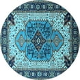 thumbnail image 1 of Ahgly Company Indoor Round Oriental Light Blue Industrial Area Rugs, 3' Round, 1 of 4