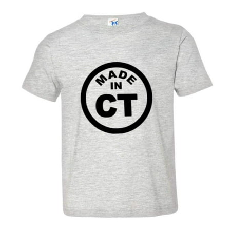 

PleaseMeTees™ Toddler From Born Made In Connecticut CT Logo Label Tee