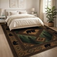thumbnail image 3 of ODIKA 8'x10' Washable Area Rug Non-Shedding, Easy Care, Southwestern Border Motif Mens Decorations Reindeer Cabin Cowboy Refined for King Size Bedroom Under Bed, Master Suite, 3 of 7
