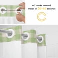 thumbnail image 2 of No Hook Shower Curtain with Snap in Liner, Sage Green Buffalo Plaid Waterproof Bath Curtain Double Layers with See Through Top Window, Geometric Check Linen Texture Hotel Shower Curtains 60x72in, 2 of 9
