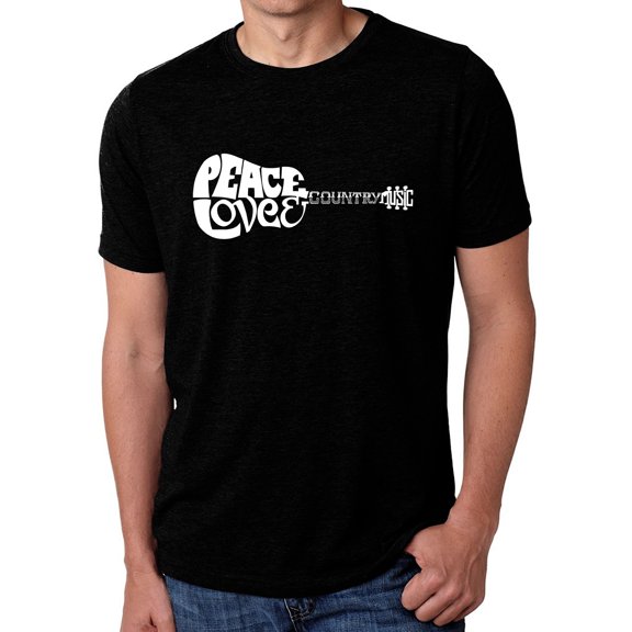 Men's Premium Blend Word Art T-shirt - Peace Love Country