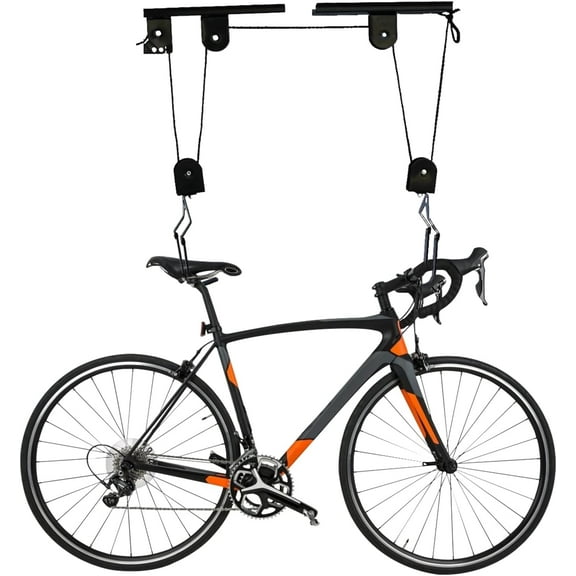 Ceiling Mount Bike Hoist Bike Hangers Pulley System 132 Lbs Heavy Duty Bike Hoist for Garage Ceiling Bike Hangers