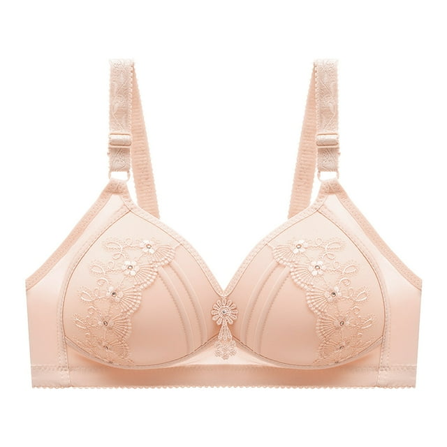 B91xZ Fashion Lace Unlined Underwire Bra Moisture-Wicking Convertible Full-coverage Smoothing Bra,Beige 105C
