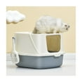 thumbnail image 5 of HANAMYA Flip-Top Jumbo Cat Litter Box with Scoop, Front Entry and Top Exit, White&Gray, 5 of 10