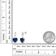 thumbnail image 2 of Gem Stone King Keren Hanan 925 Sterling Silver and 10K Yellow Gold Blue Simulated Sapphire and White Lab Grown Diamond Infinity Dangle Earrings for Women (8.27 Cttw, Heart Shape 10MM), 2 of 3