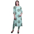 thumbnail image 1 of Bimba Kurtis Droit Imprimé pour Femmes Robe Tunique d'Été Manches 3/4, 1 of 6