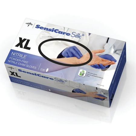 SensiCare Silk Nitrile Exam Gloves,Dark Blue,X-Large 230 Each / Box Item No: MDS7587H