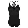 thumbnail image 3 of Hilor Womens One Piece V Neck Bathing Suits Cross Back Swimsuits Tummy Control Swimwear, 3 of 8