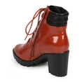 thumbnail image 3 of New Women Breckelles Ranger-22 Polished Round Toe Block Heel Ribbed Combat Boot, 3 of 5