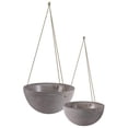thumbnail image 1 of Urban Trends Collection 53609 Cement Round Pot with Rope Hanger, Concrete Finish, Gray - Set of 2, 1 of 1