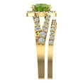 thumbnail image 3 of 2.32 ct Brilliant Round Cut Natural Peridot 14K Yellow Gold Halo Solitaire with Accents Engagement Bridal Wedding Ring Band Set size 6.25, 3 of 7