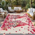 thumbnail image 2 of Valentine's Day Outdoor Rug for Patio/Deck/Porch, Non-Slip Large Area Rug 4 x 6 Ft, Pink Gnomes Love Roses Romantic Beige Indoor Outdoor Rugs Washable Area Rugs, Reversible Camping Rug Carpet Runner, 2 of 8