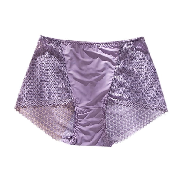 Puntoco Ropa interior para mujer, calzoncillos de encaje de color sólido para mujer, cintura alta, alta elasticidad, realce de glúteos, culturismo, calzoncillos en forma de T