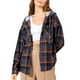 thumbnail image 1 of Txlixc Chaqueta a cuadros para mujeres, chaqueta de botón con capucha de manga larga, chaqueta de calle casual Txlixc  moda, 1 of 7