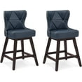 thumbnail image 5 of Dycanpo 26" Swivel Bar Stool Set of 2 with Upholstered Back, for Home Kitchen, Navy Blue, 5 of 7