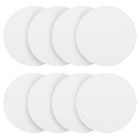 UPOUART 8Pcs Round Canvas Circle for Oil Paintings Art Canvas Boards Outdoor Art Students Artists 10cm x 10cm x 0.3cm