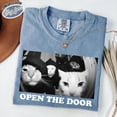 thumbnail image 2 of Funny Cat Gang Shirt: Sarcastic Cat Meme Tee, Open The Door Funny Cat T-Shirt, 2 of 5