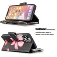 thumbnail image 3 of Dteck For Apple iPhone 11 Pro Max 6.5 inch Magnetic Patterned Leather Wallet Zipper Card Holder Stand Strap Case Cover,Flower, 3 of 5
