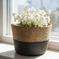 thumbnail image 5 of Lilixerw Woven Planter Basket, Black Large 7.87x6.29x5.9 inch Flower Pot Cover, for Indoor Outdoor Farmhouse Decoration, 5 of 8