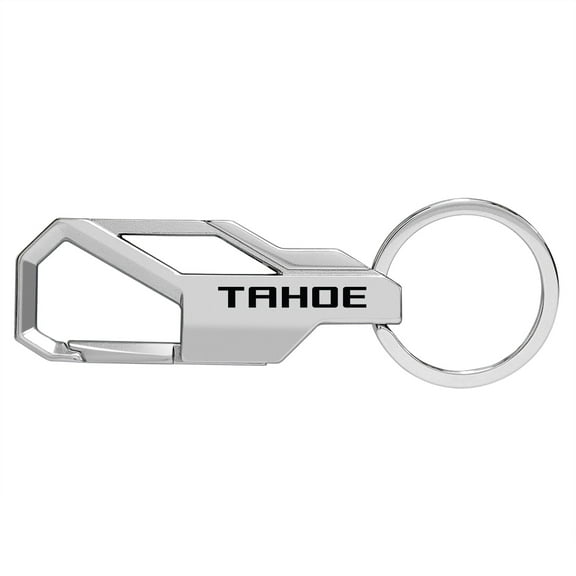 iPick Image for Chevrolet Tahoe Silver Carabiner-style Snap Hook Metal Key Chain, Official Licensed